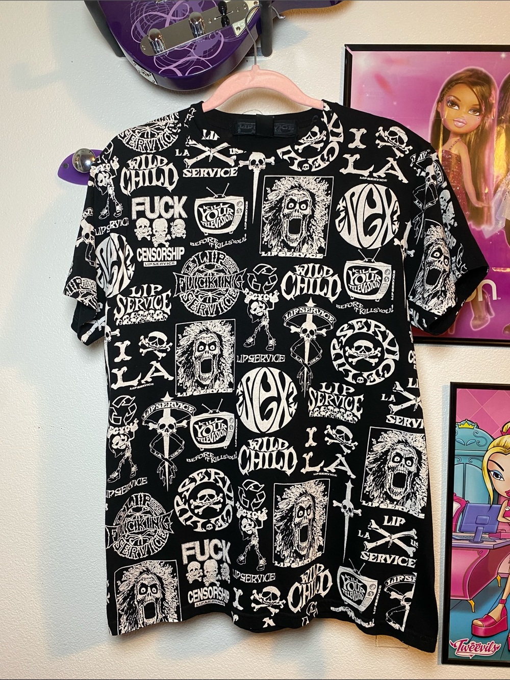 Vtg Late 80s Lip Service Graphic Tee